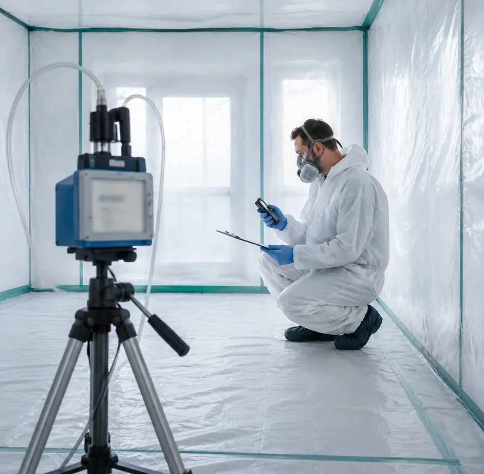 Professional post-abatement clearance inspection